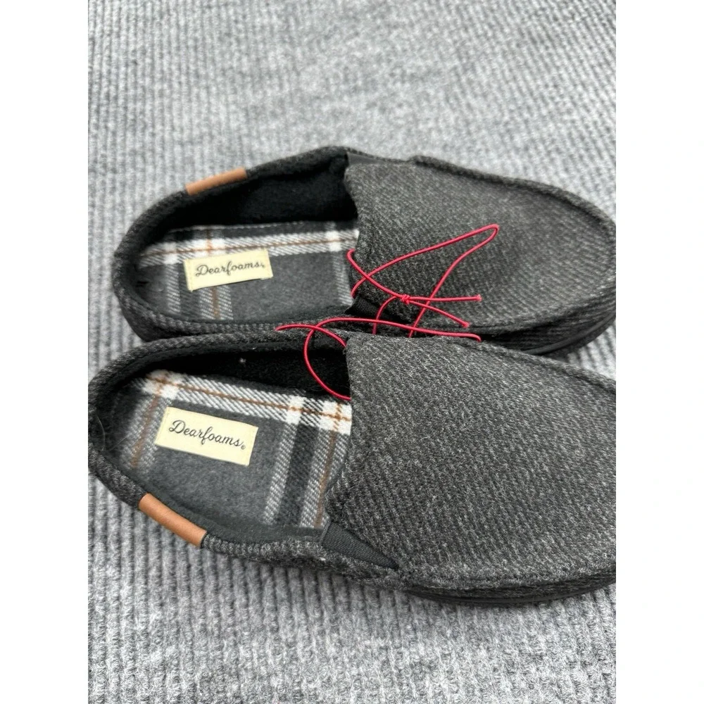 Dearfoams‎ Slippers Mens Small 7-8 Memory Foam Grey New